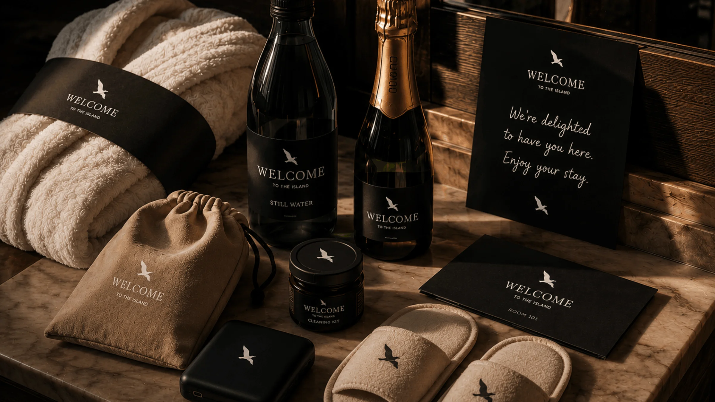 Curated guest hospitality gifts at Island Escape